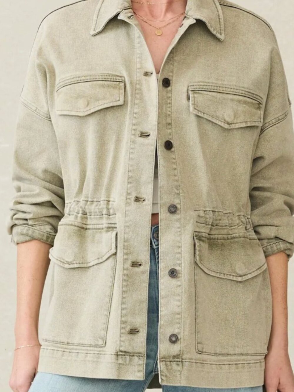 Faherty Sunwashed Denim Utility Jacket - Picture 1 of 4
